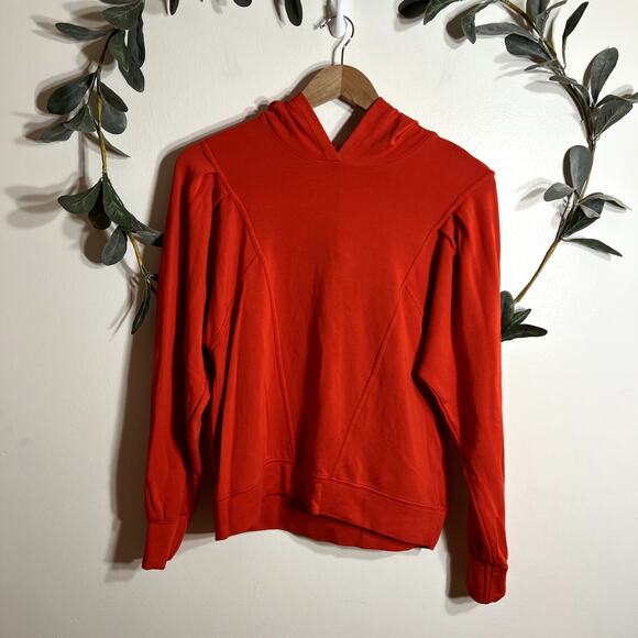NWT Sundry Burnt Orange Pleated Hoodie - Picture 1 of 5